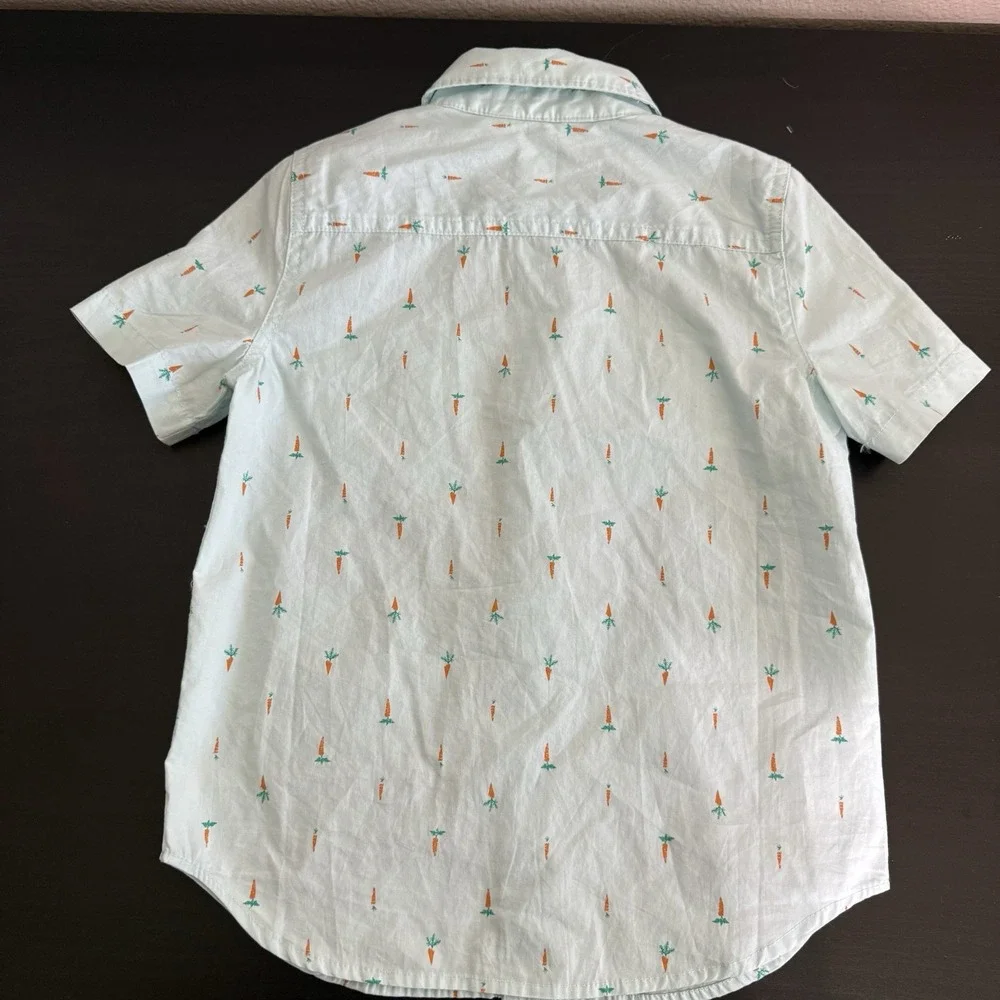 MATILDA JANE BOY Mr. Cottontail Carrots Button Up‎ Shirt Size 4 Spring Easter